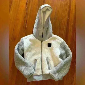 Under Armour Kids Fleece Sherpa Lined Hooded Jacket Sz YXS Loose Full Zip